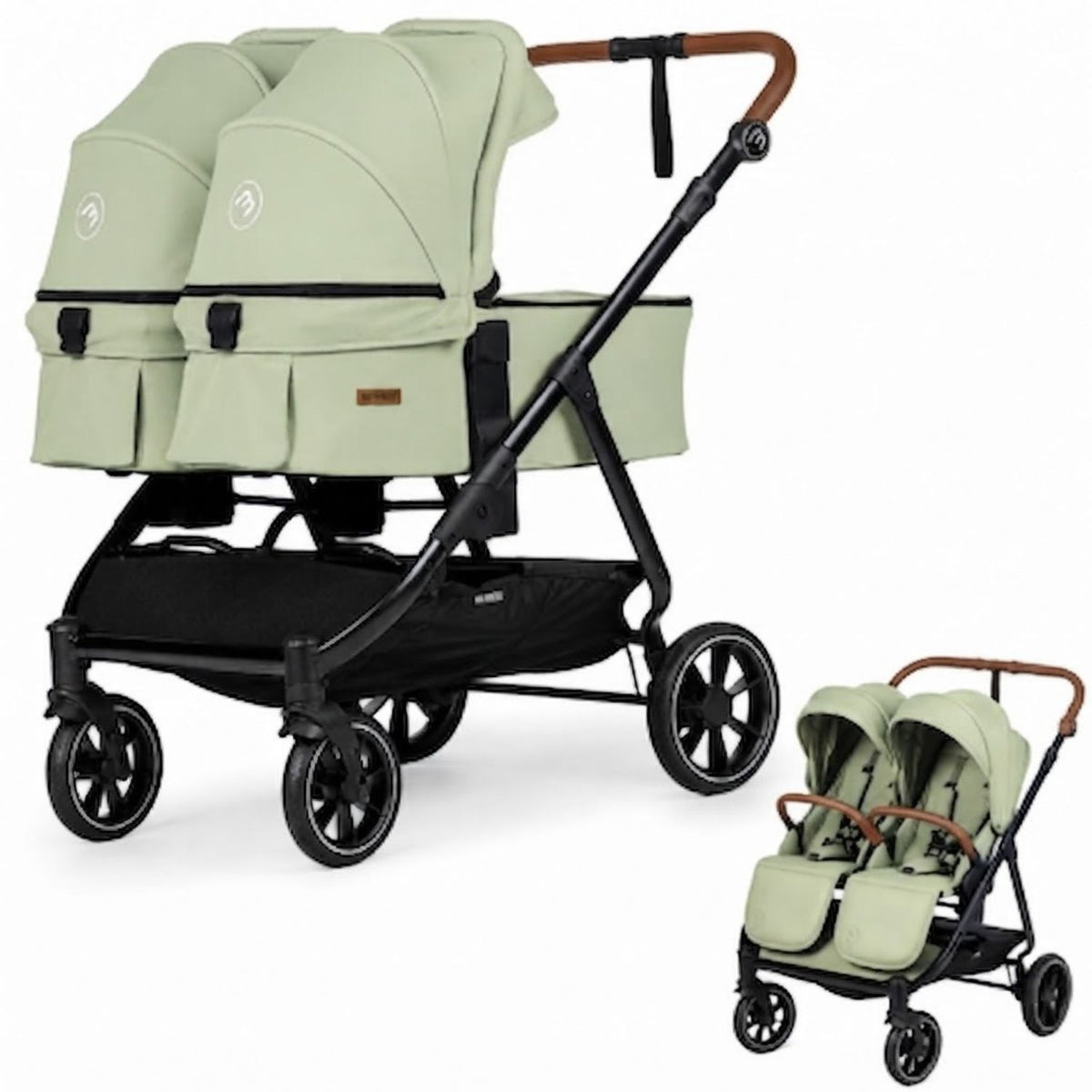 Capazo Rígido Para Carrito BabyMonsters Easy Twin 5 Verde