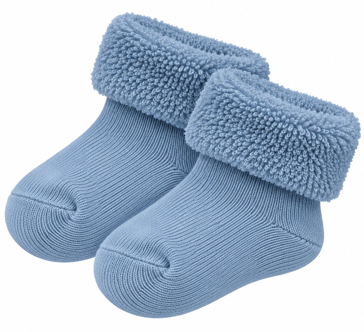 Calcetines Lisos Con Rizos Térmicos Celeste