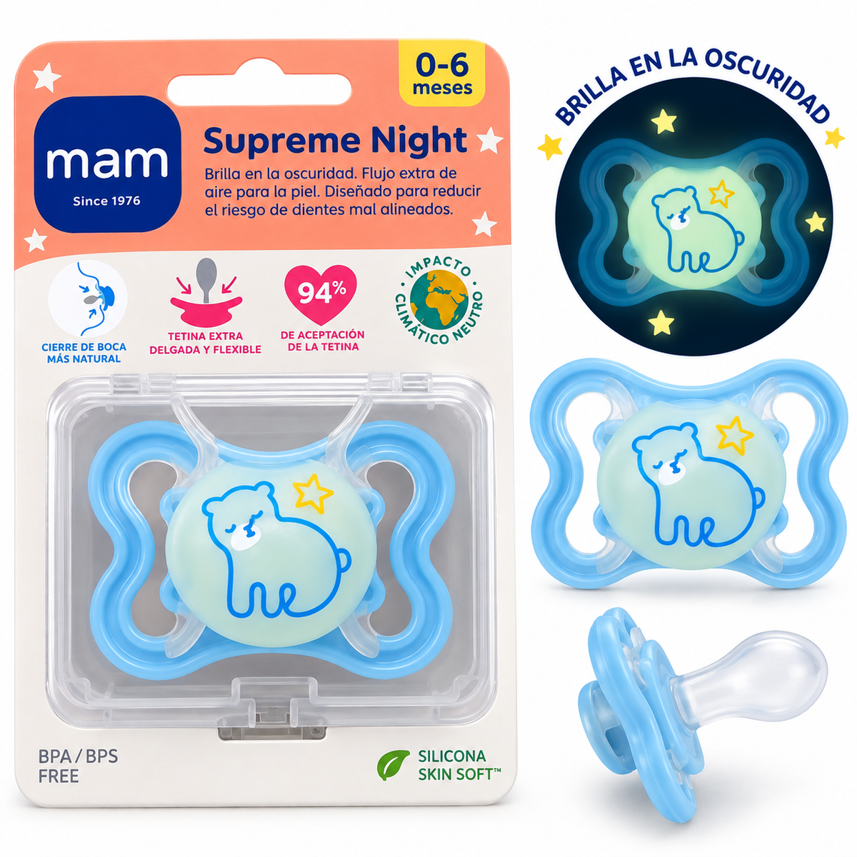 Chupete Supreme Night Mam 2-6 Meses