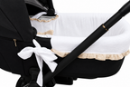 Cubre Capazo Mixto Bambula Blanco Volante Beige