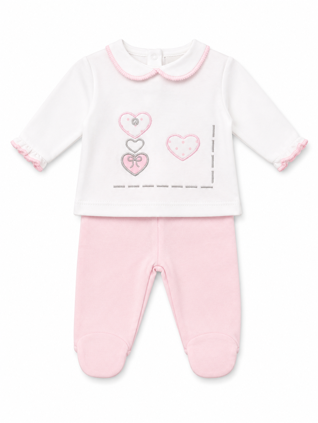 Conjunto Corazón Rosa Bebé