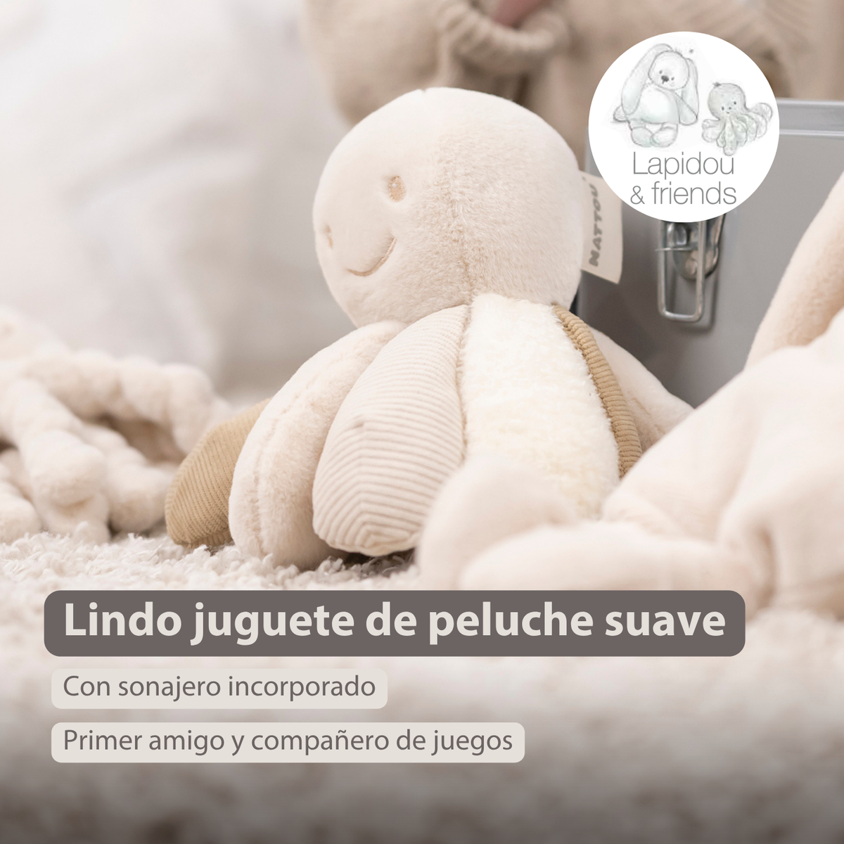 Sonajero Pulpo Beige Nattou