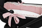Cubre Capazo Interior Bambula Rosa Maquillaje Volante Flores