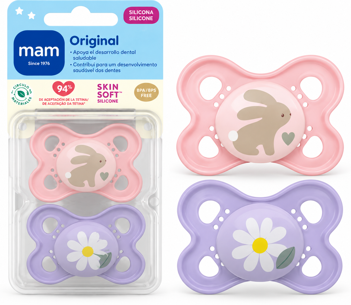 Pack Chupetes Original Gato Mam 2-6 Meses (copia)