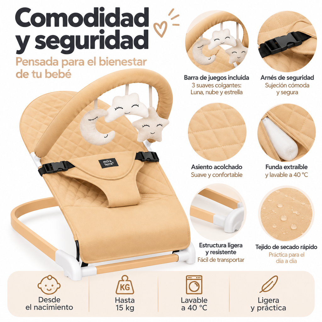 Hamaca Balancín Beige Interbaby