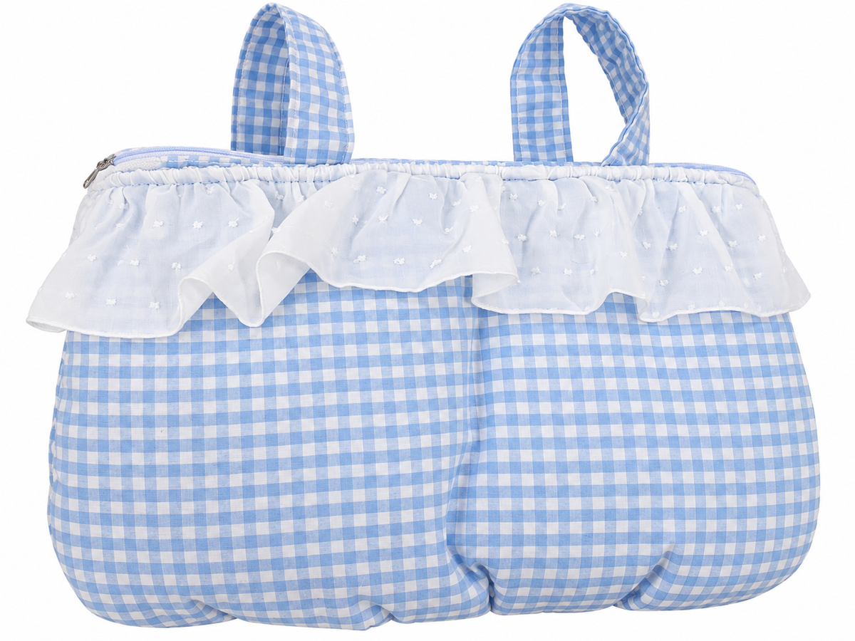 Bolso Bombonera Azul Vichy