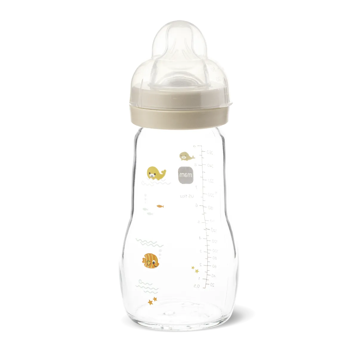 Biberon De Cristal Beige Mam 260 ml