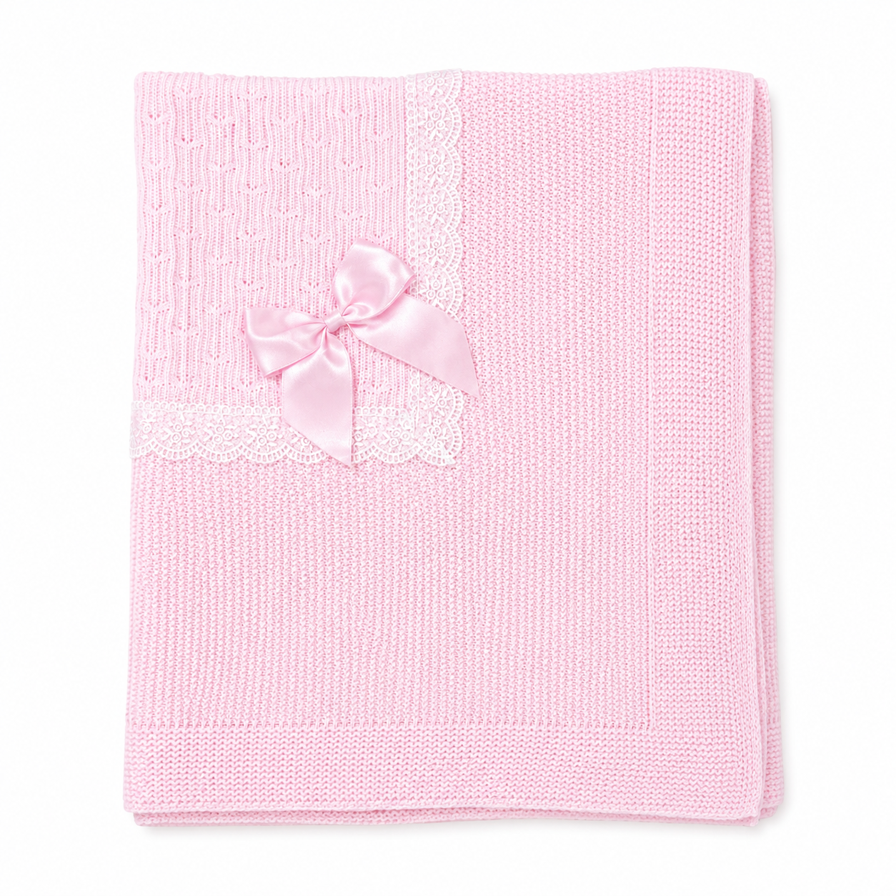 Toca Encaje Rosa Bebé