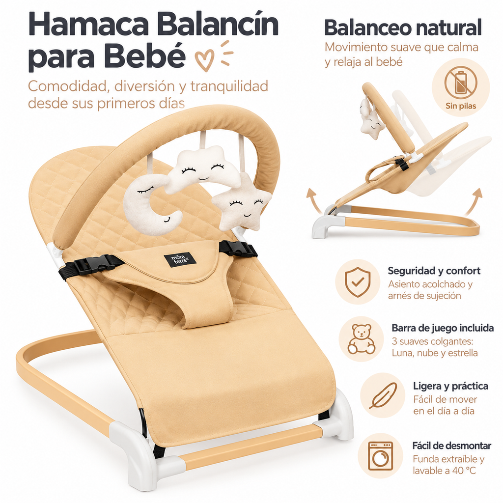 Hamaca Balancín Beige Interbaby