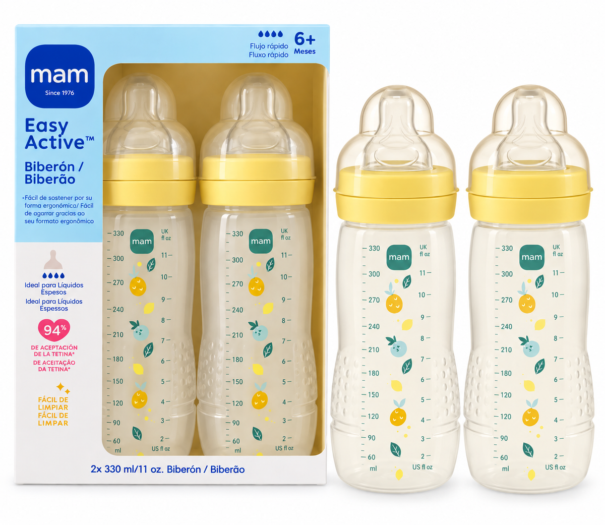 Pack Biberones Amarillo Mam