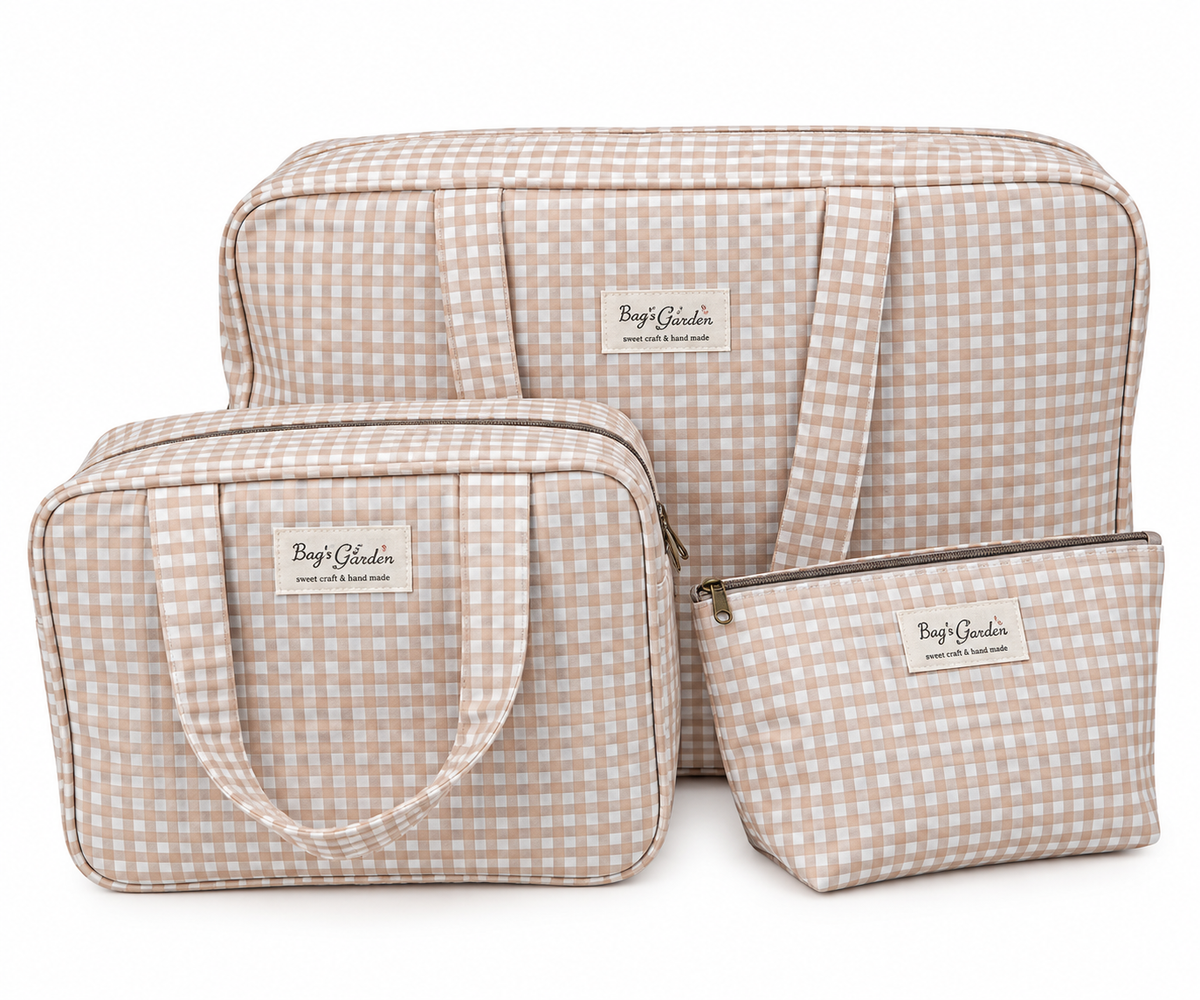Pack Bolsos Vichy Beige