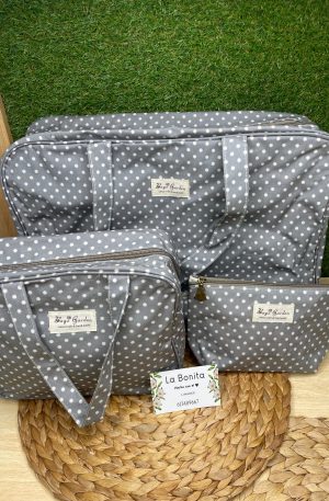 Bolso maternidad/carro - Lunares Gris