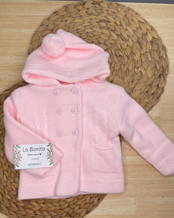 Chaqueta de lana - Rosa tallas 18m y 24m