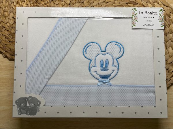 FRANELA MINICUNA - Ratón Azul Lunares
