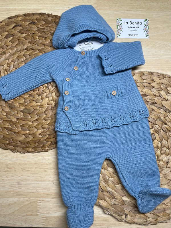 Tres piezas botones - Azul - Talla 0