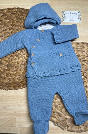 Tres piezas botones - Azul - Talla 0