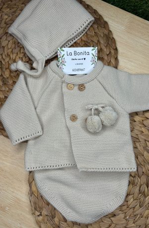 Tres piezas Pompones Camel - Talla 3