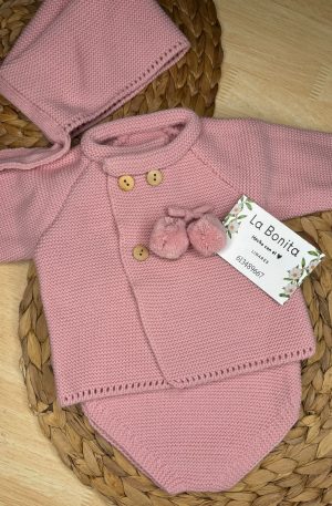 Tres piezas Pompones - Rosa Nude