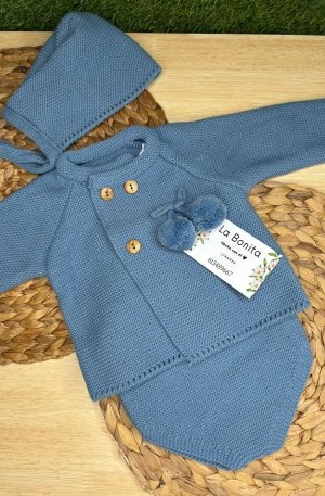 Tres piezas Pompones Cobalto - Talla 0