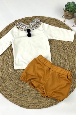 Conjunto Blanco y Mostaza