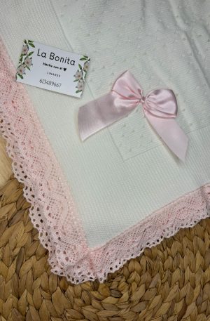 Toca con Puntilla Blanca y Rosa