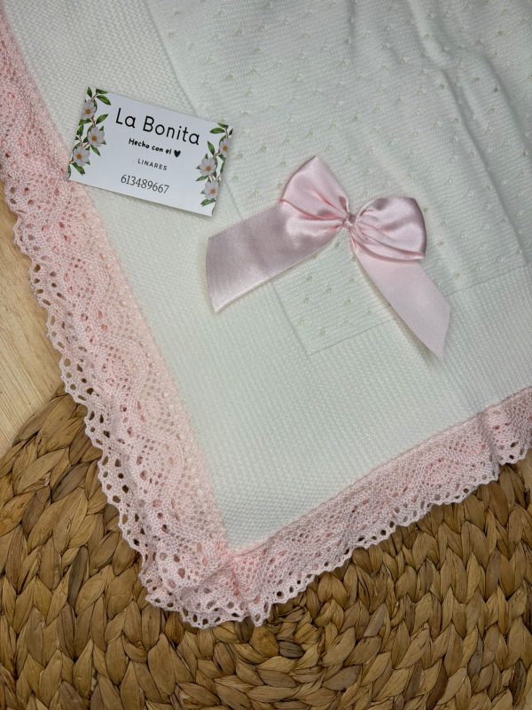 Toca con Puntilla Blanca y Rosa