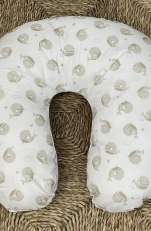 Cojín lactancia - Ballenas Beige