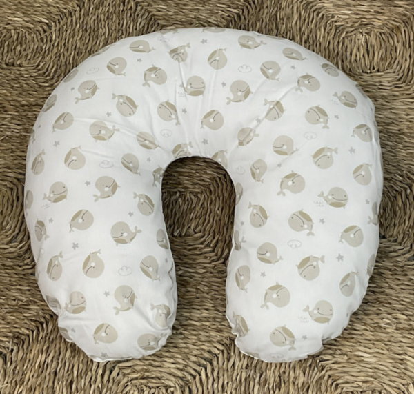 Cojín lactancia - Ballenas Beige