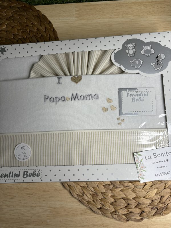 FRANELA CUNA - Papá y Mamá Beige