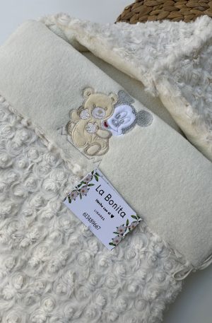 Saco Capazo Ratón Bordado Blanco Roto