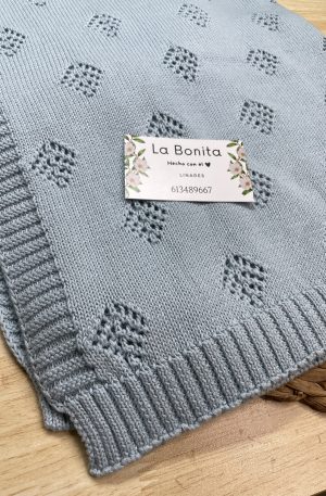 Toca Lana Rombos Azul