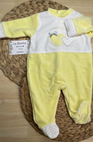 Pijama Corazones Amarillo - Talla 0
