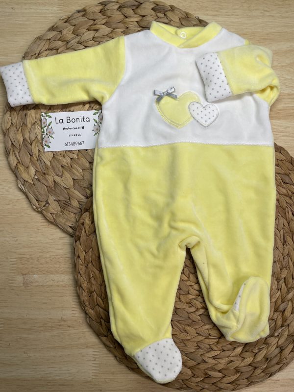 Pijama Corazones Amarillo - Talla 0