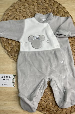 Pijama Ratón Gris - Talla 1-2