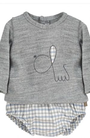 Conjunto Perro Talla 24m Calamaro Gris