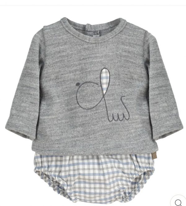 Conjunto Perro Talla 24m Calamaro Gris