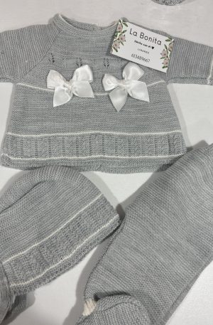 Conjunto Gris Lazos - Talla 0/1
