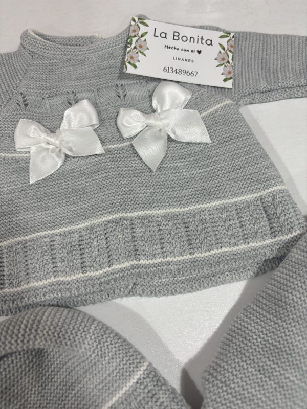 Conjunto Gris Lazos - Talla 0/1 - Imagen 2