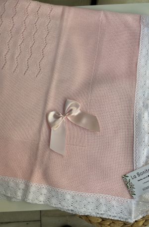 Toca Hilo Rosa Bebé Puntilla