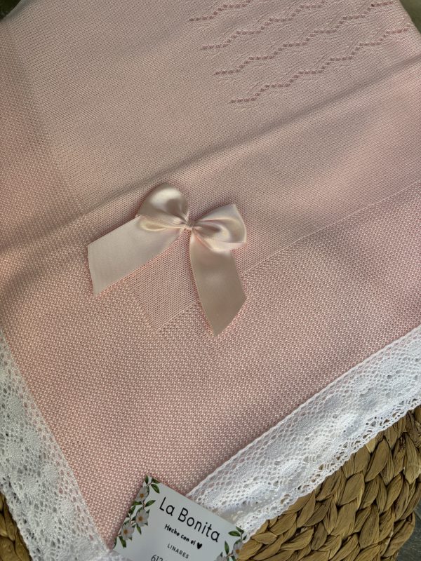 Toca Hilo Rosa Bebé Puntilla - Imagen 2