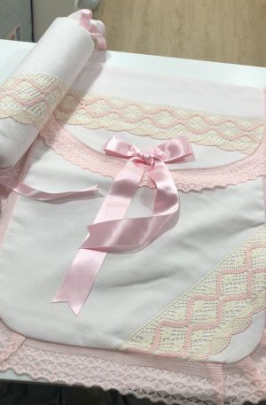 Colcha Capazo y Caramelo Rosa