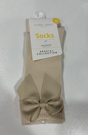 Calcetín Lazo Beige Talla 0/3