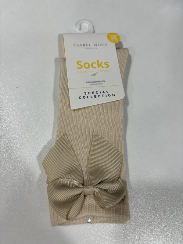 Calcetín Lazo Beige Talla 0/3