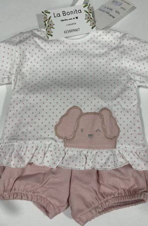 Algodón Perrito Rosa - Talla 0/1