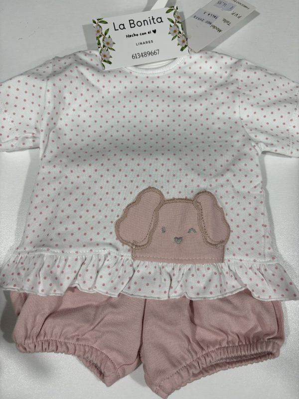 Algodón Perrito Rosa - Talla 0/1