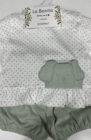 Algodón Perrito Verde - Talla 0/1