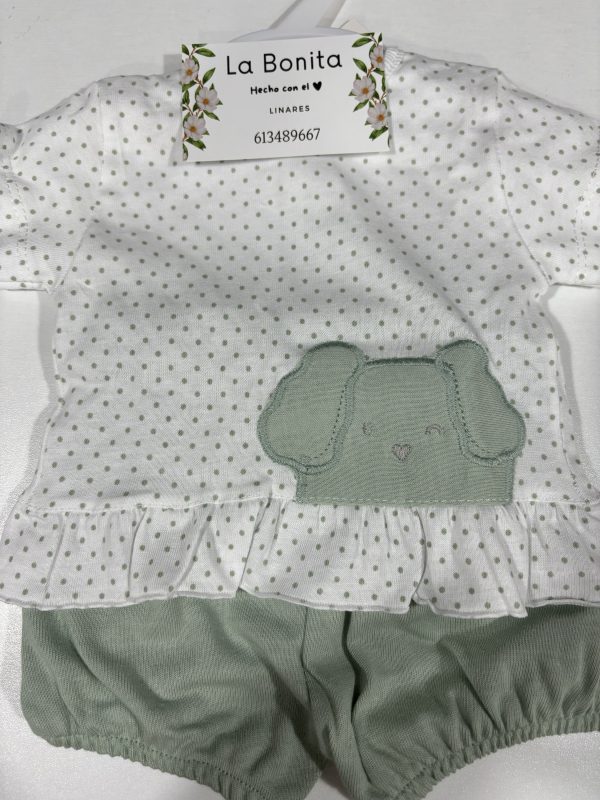 Algodón Perrito Verde - Talla 0/1