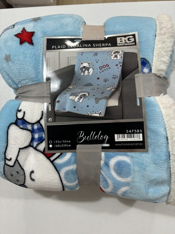 Manta Cuna Perritos Azul