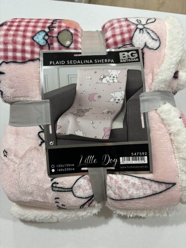Manta Cuna Perritos Rosa
