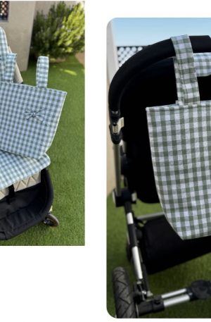 Conjunto Vichy Verde Colchoneta + Bolso
